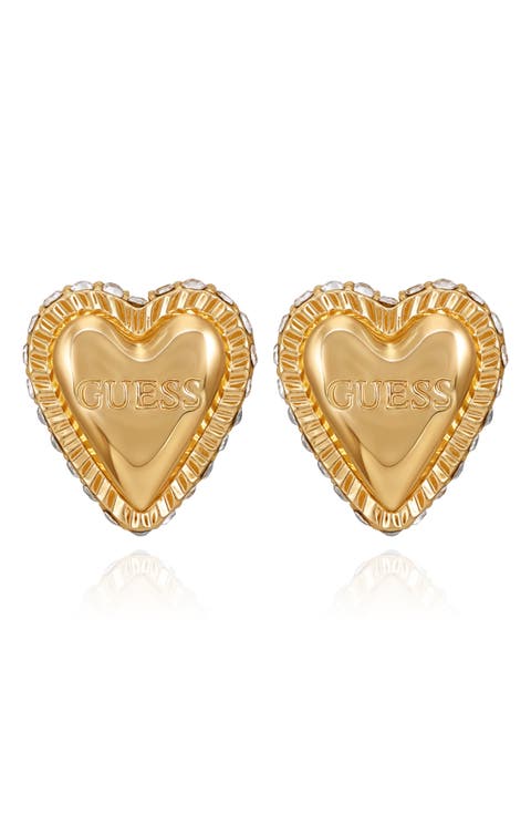 Heart Pavé Stud Earrings