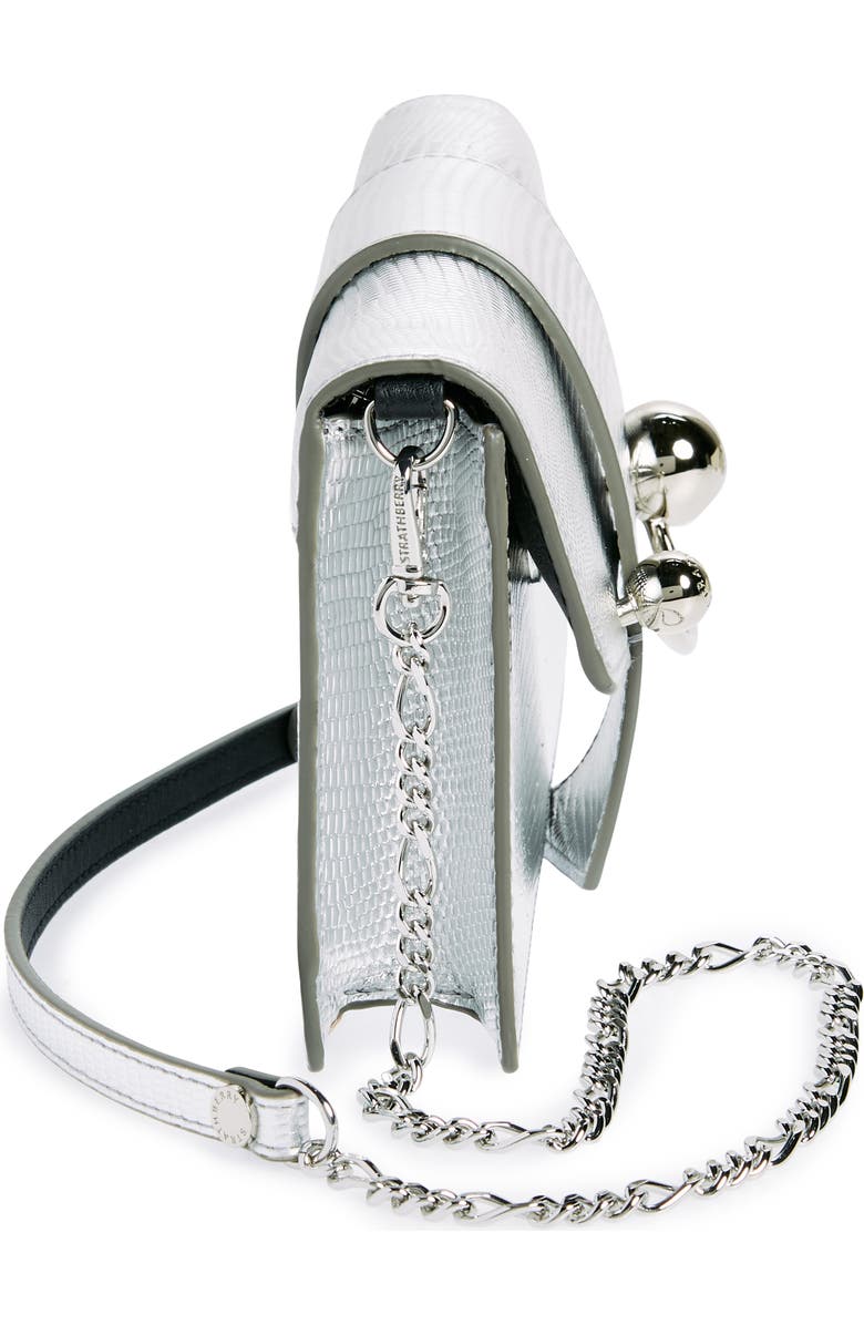 Strathberry Crescent on a Chain Lizard Embossed Leather Shoulder Bag, Alternate, color,