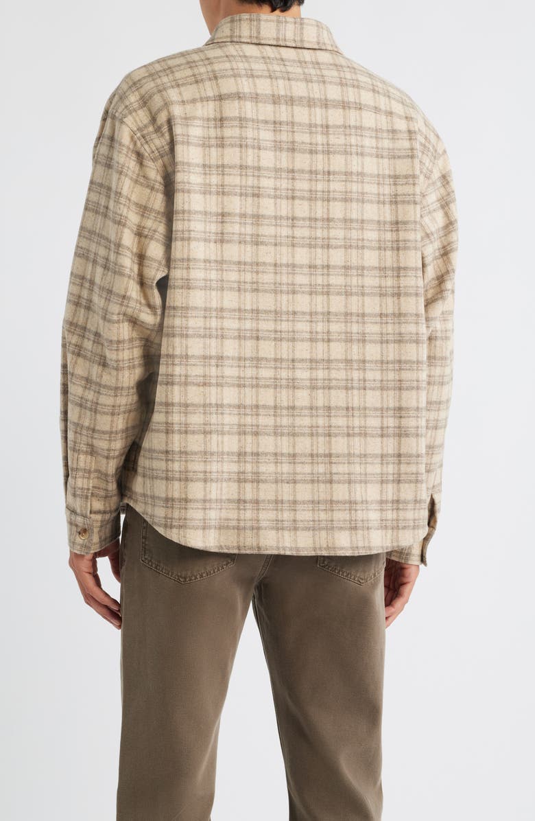 FRAME Plaid Wool Blend Overshirt, Alternate, color, Beige Multi