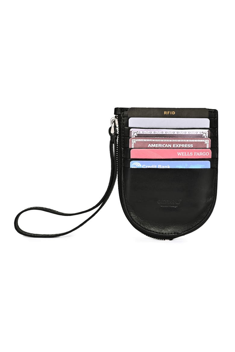 Lily Genuine Leather Traveler Wallet, Alternate, color, Black