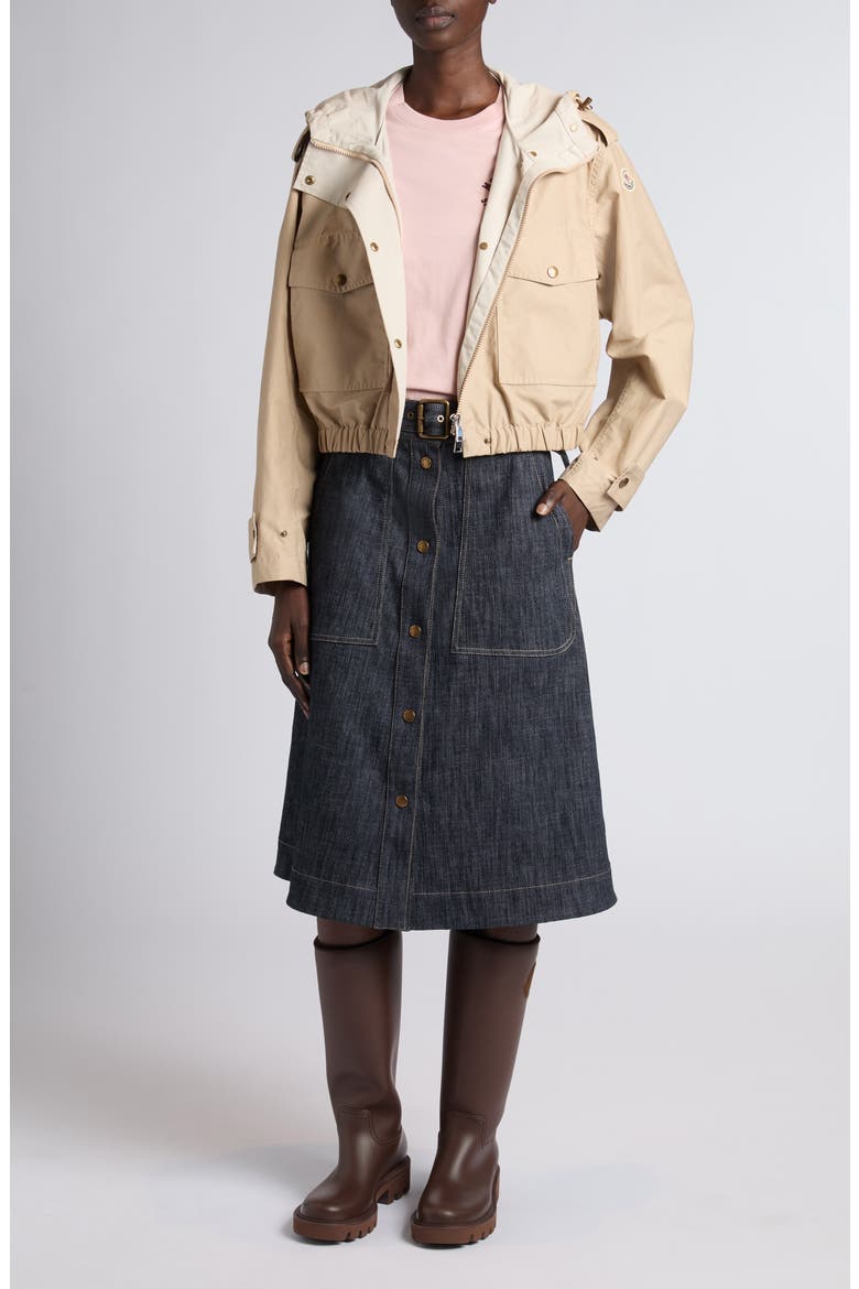 Carex Hooded Cotton Blend Poplin Jacket, Alternate, color, BEIGE