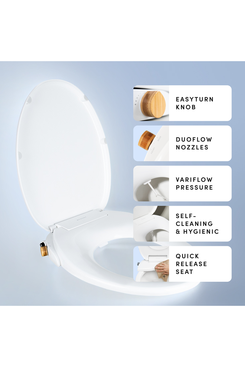 Non-Electric Bidet  Toilet Seat, Alternate, color, Elongated Bamboo