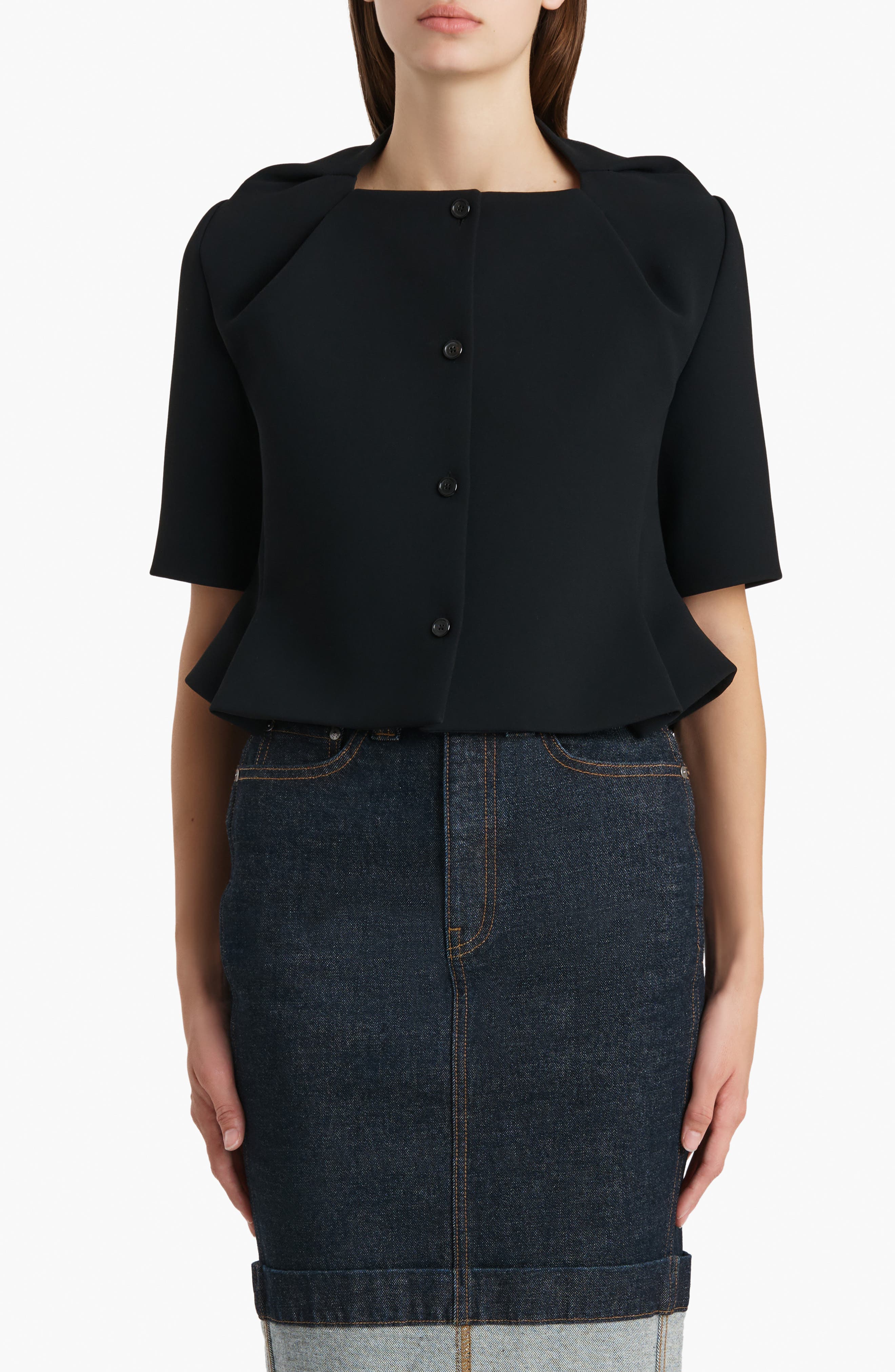 Franc Crepe Peplum Jacket
