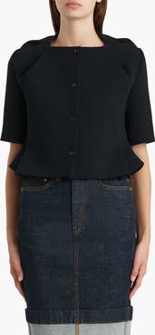 Khaite Franc Crepe Peplum Jacket