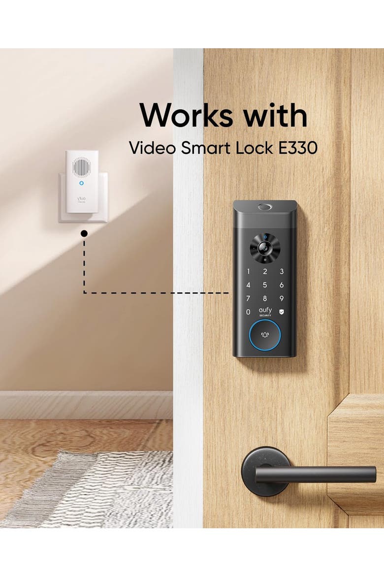 Security Video Doorbell Add-On Chime, Alternate, color, White