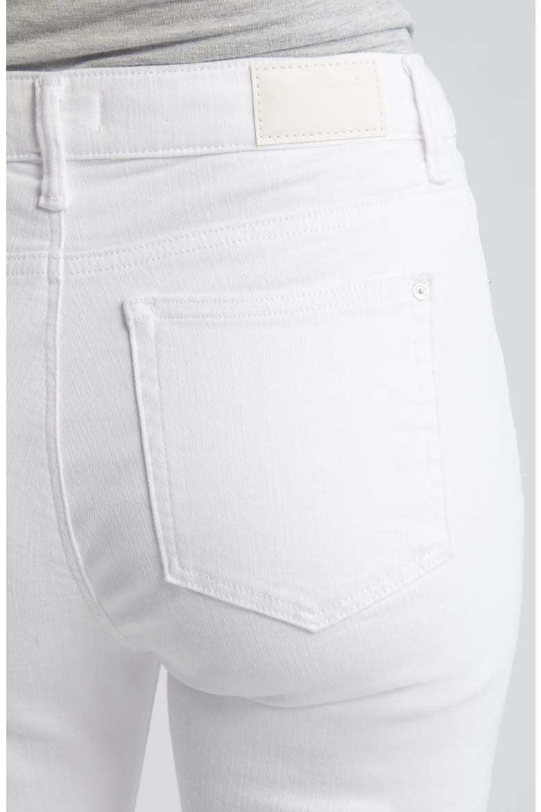 Anika Raw Hem Mid Waist Crop Flare Jeans, Alternate, color, WHITE LA BLUE