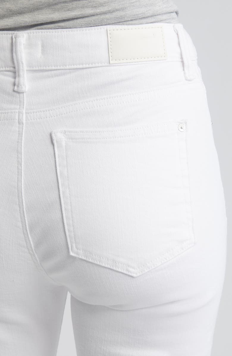 Mavi Jeans Anika Raw Hem High Waist Crop Flare Jeans, Alternate, color, White La Blue