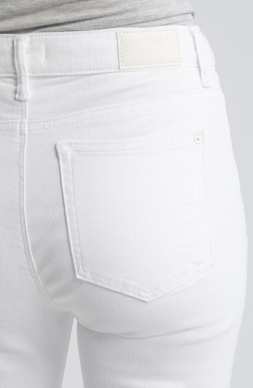 Mavi Jeans Anika Raw Hem High Waist Crop Flare Jeans In White La Blue