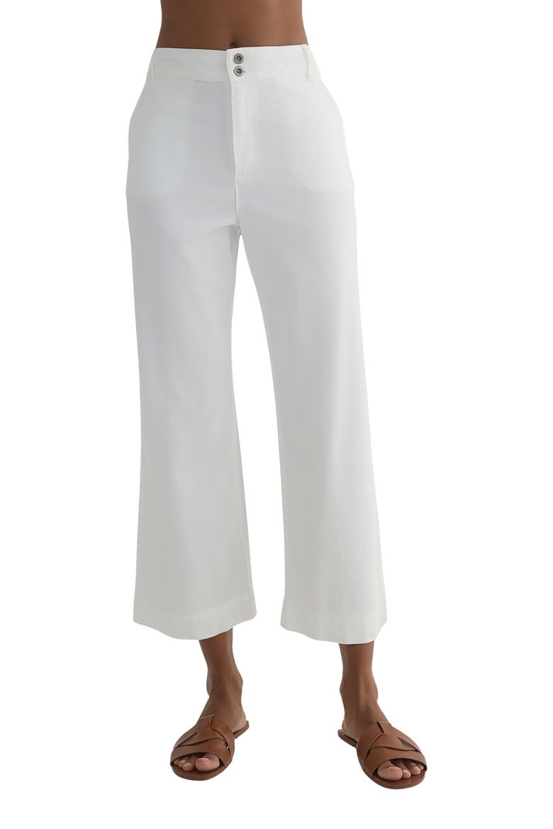 Saige Wide Leg Crop Pants, Main, color, WHITE
