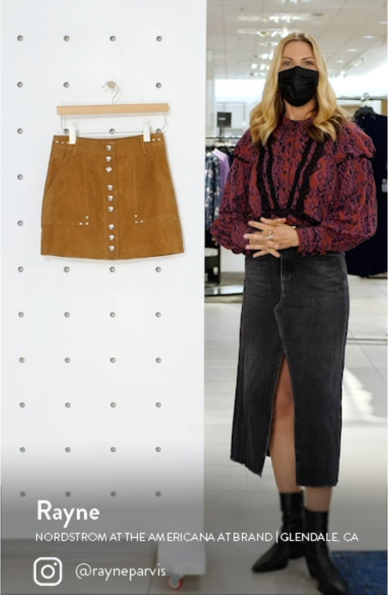 Stud Detail Suede Miniskirt, sales video thumbnail
