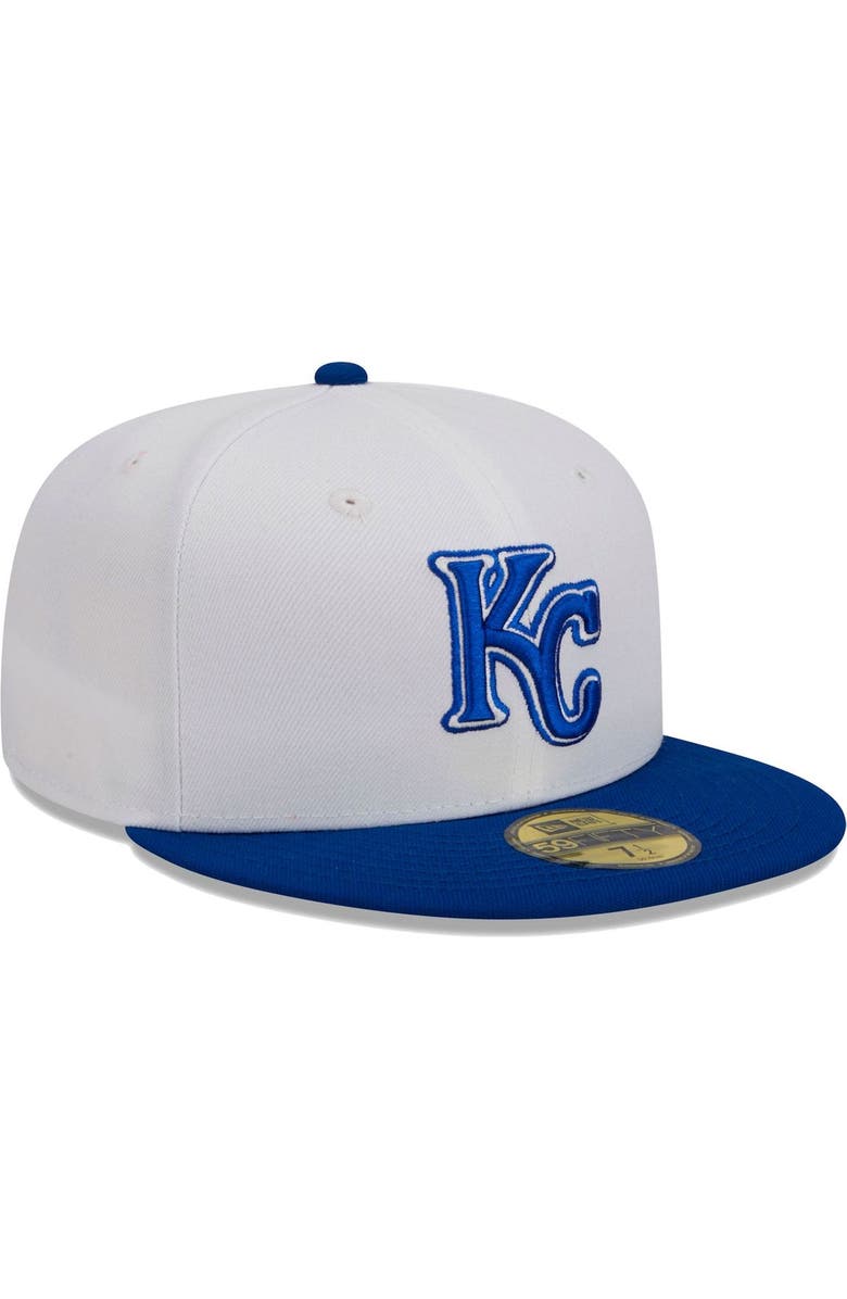 New Era Men's New Era White Kansas City Royals Optic 59FIFTY Fitted Hat, Alternate, color, 