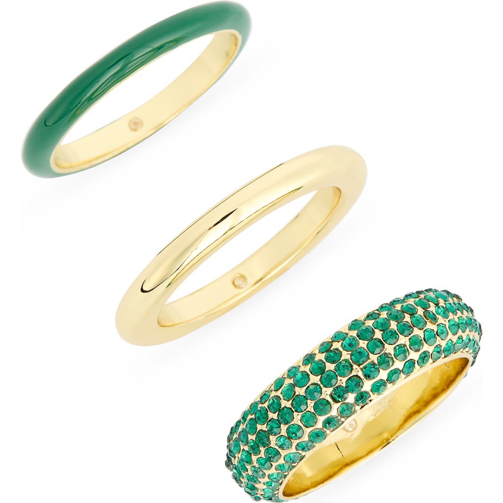 Covet Set Of 3 Pavé Crystal & Enamel Stackable Rings In Multi