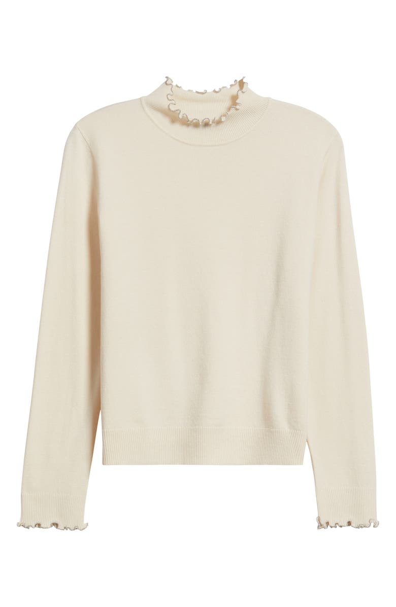 Wit & Wisdom Bead Detail Mock Neck Sweater, Alternate, color, Ecru