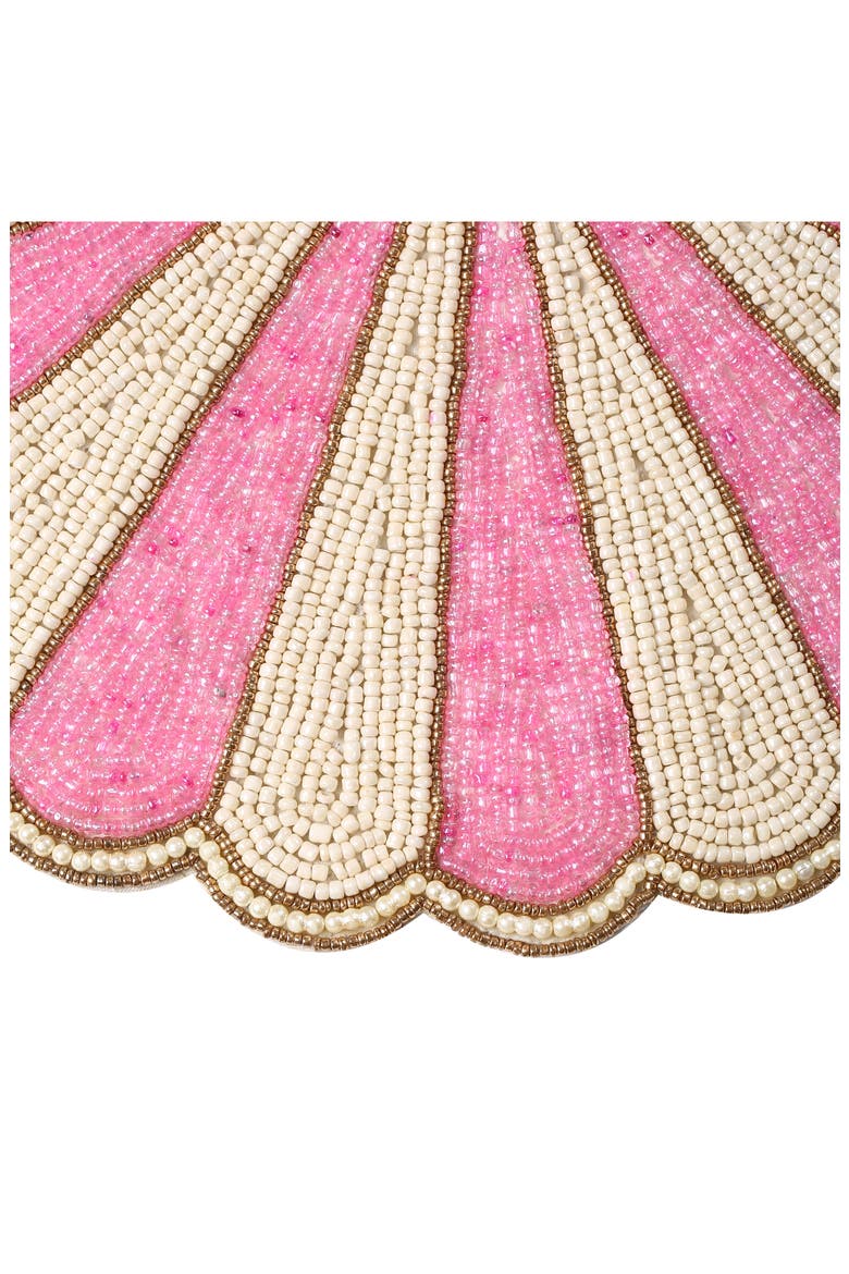 Scalloped Beaded Placemat, Alternate, color, PINK
