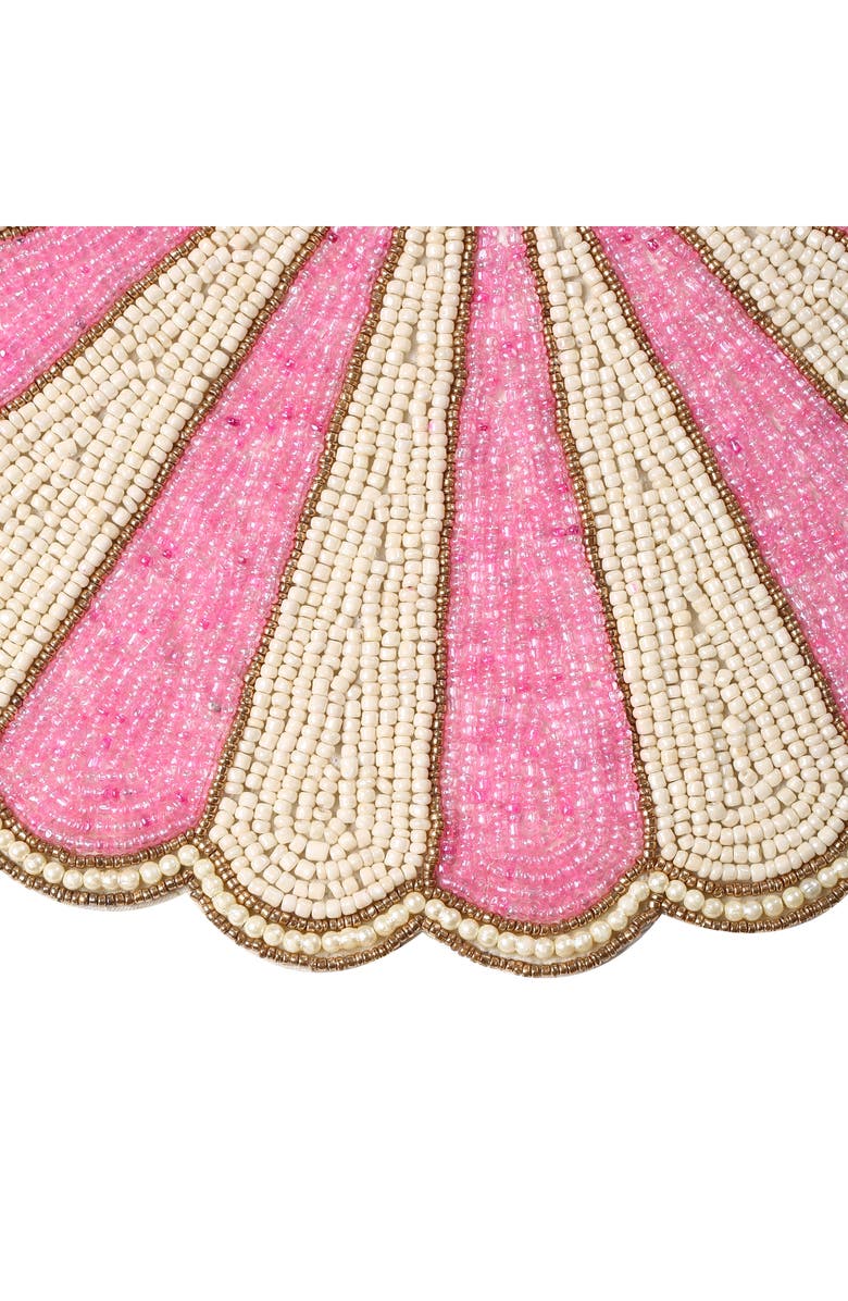 Tiramisu Scalloped Beaded Placemat, Alternate, color, Pink