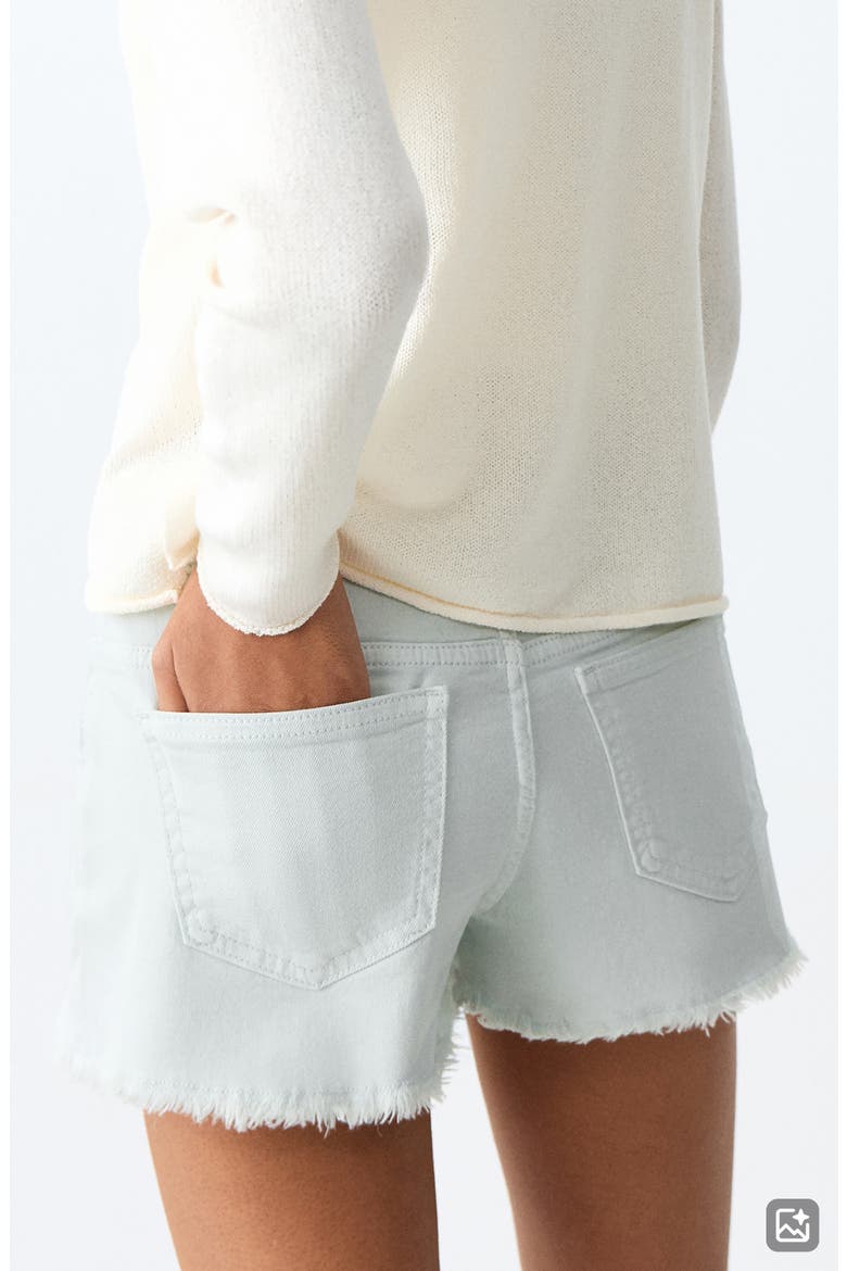 Reversible Waistband Denim Mini Shorts, Alternate, color, BLUE