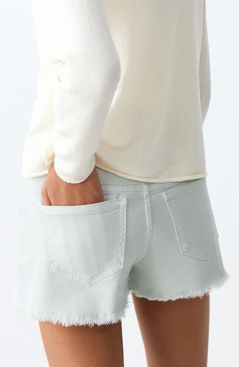 MANGO TEEN Reversible Waistband Denim Mini Shorts, Alternate, color, 