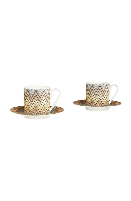 Missoni Home Jarris Set Of 6 Coffee Cups & Saucers In White
