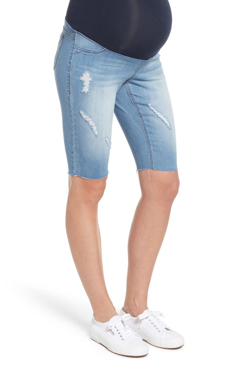 1822 Denim Maternity Biker Shorts, Alternate, color, 