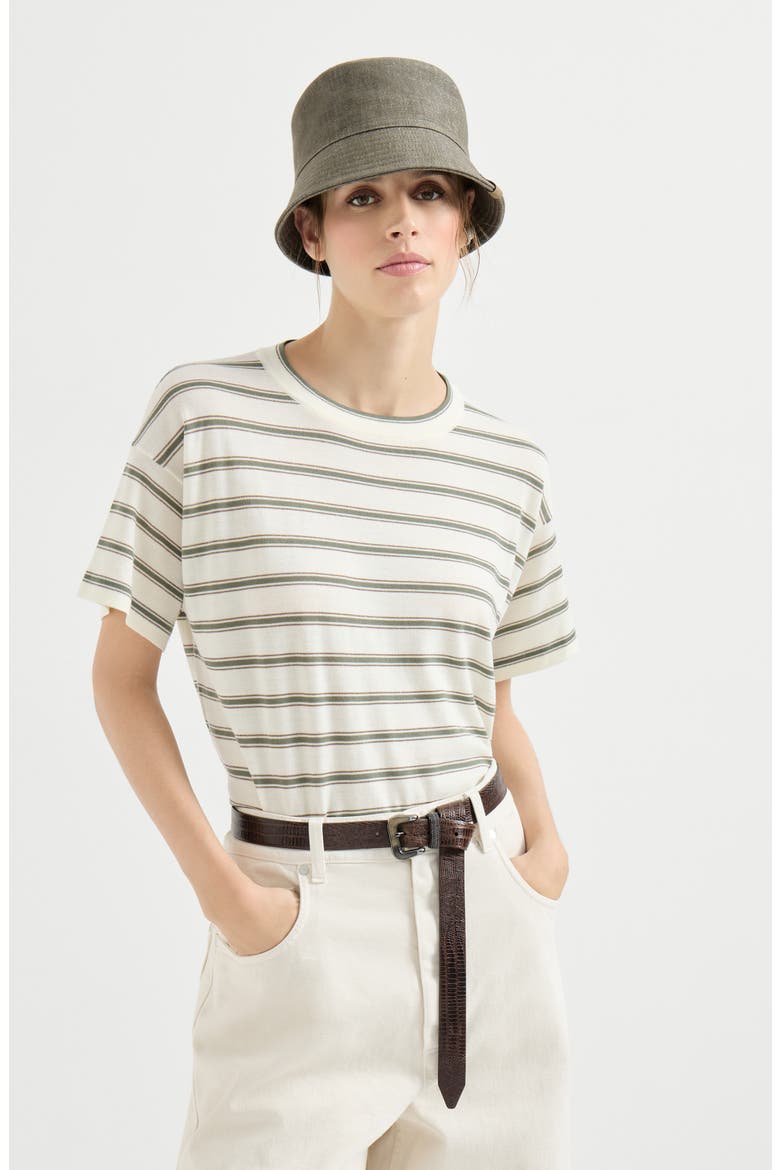 Sparkling stripe t-shirt, Alternate, color, Panama
