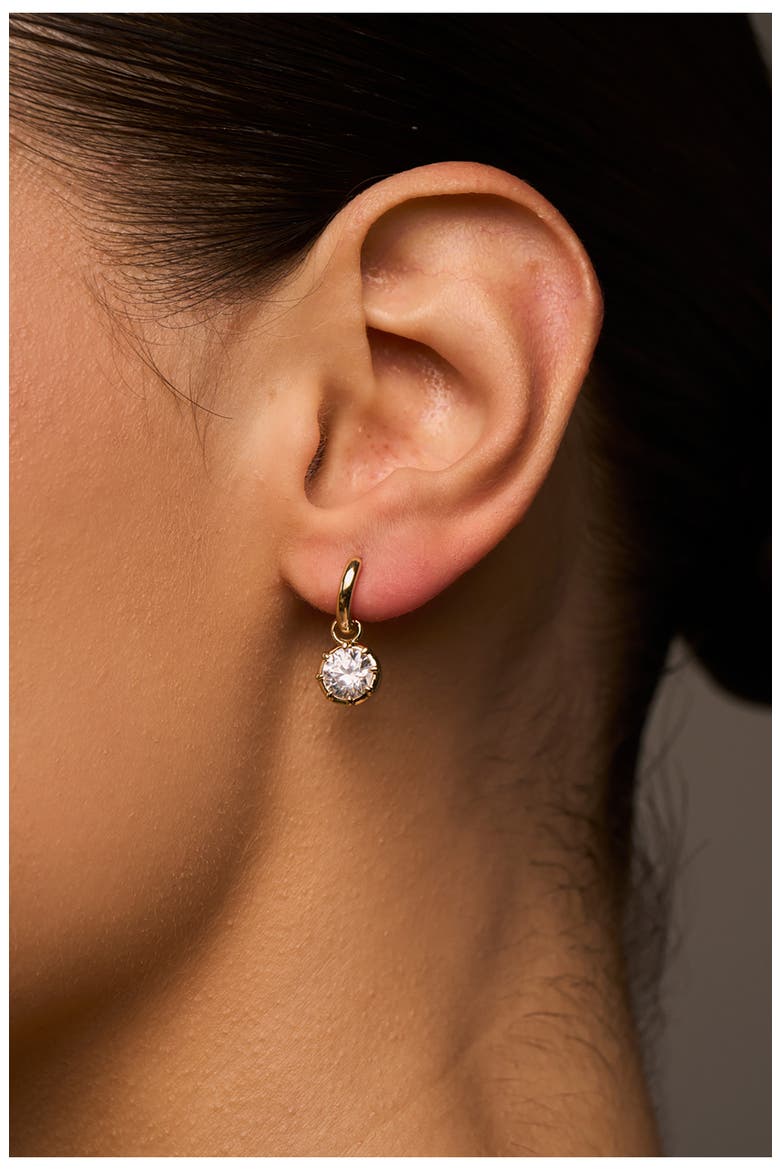Celeste Charm Huggie Hoop Earrings, Alternate, color, GOLD