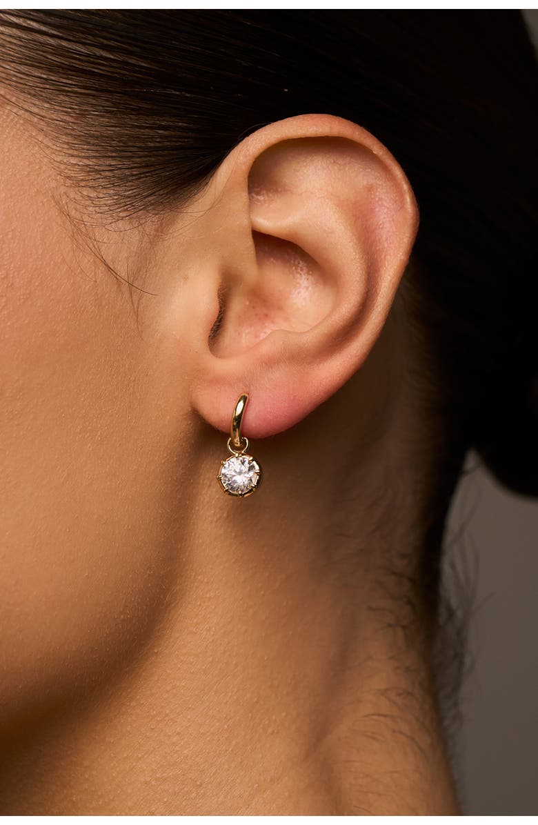 LILI CLASPE Celeste Charm Huggie Hoop Earrings, Alternate, color, Gold