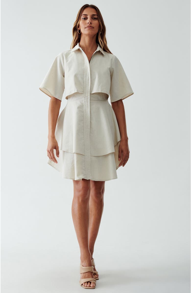 WILLA Hugh Layered Dress, Main, color, Neutral