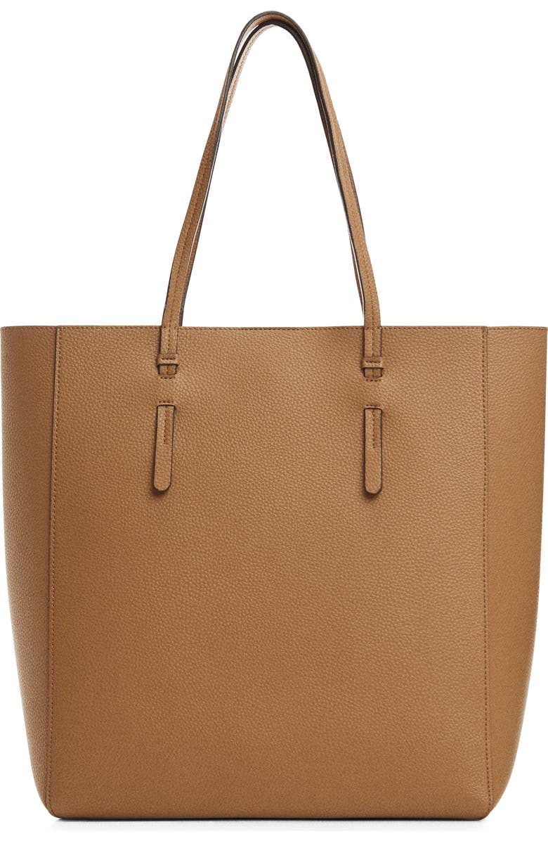 MANGO Faux Leather Shopper Tote, Main, color,