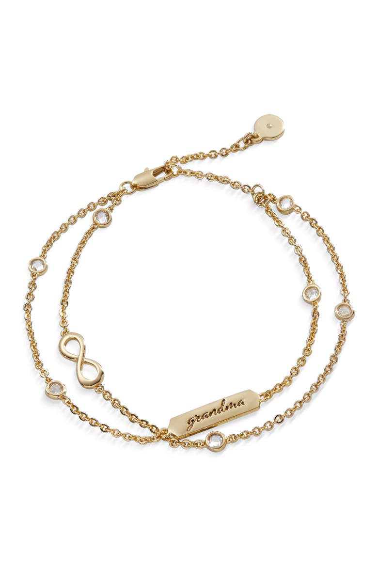 Grandma' Infinity Chain Bracelet, Adjustable, Main, color, Gold