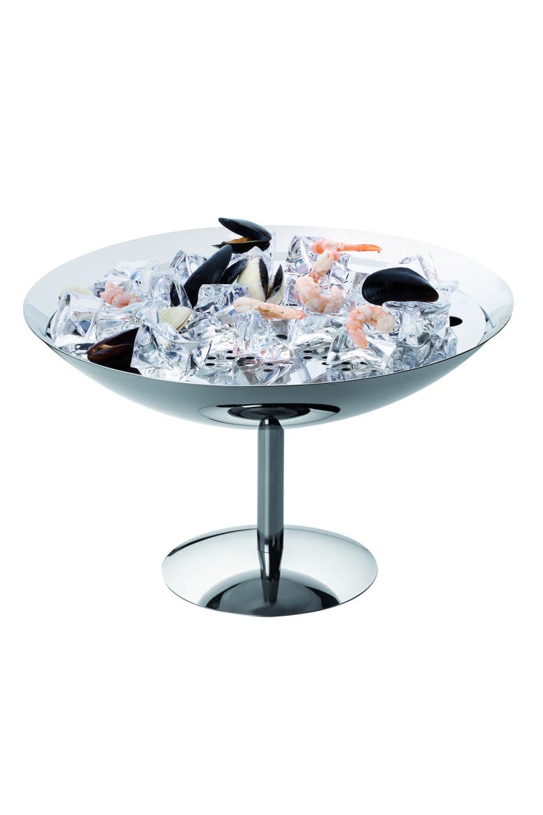 Bretone Elevated Round Seafood Stand, Main, color, Silver