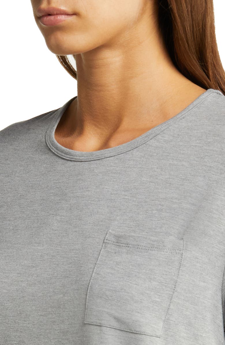 Cozy Earth Ultrasoft Short Sleeve Pajama Top, Alternate, color, Grey