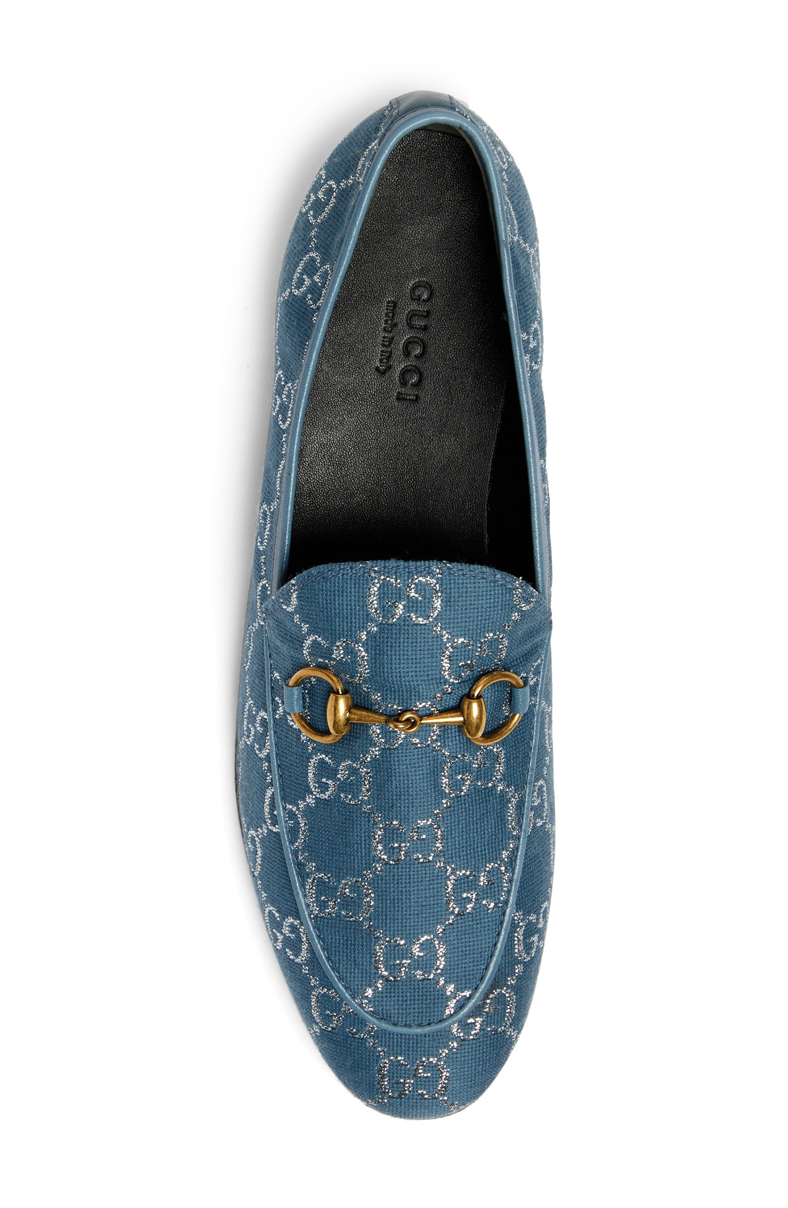 Gucci New Jordaan Metallic GG Loafer, Alternate, color, 