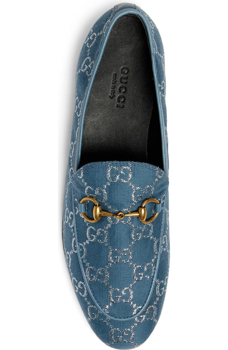 Gucci New Jordaan Metallic GG Loafer, Alternate, color,