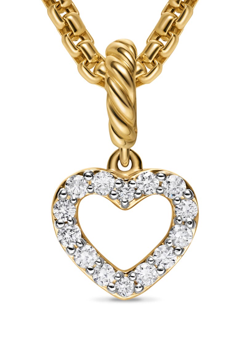 Micro Pavé Open Heart Enhancer in 18K Yellow Gold with Diamonds, 6.8mm, Alternate, color, DIAMOND
