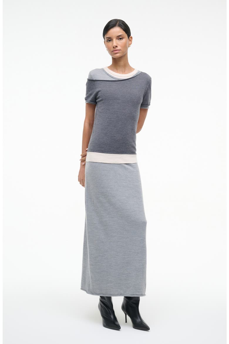 Lyric Layered Wool Blend Maxi Dress, Alternate, color, HEATHER GREY MULTI