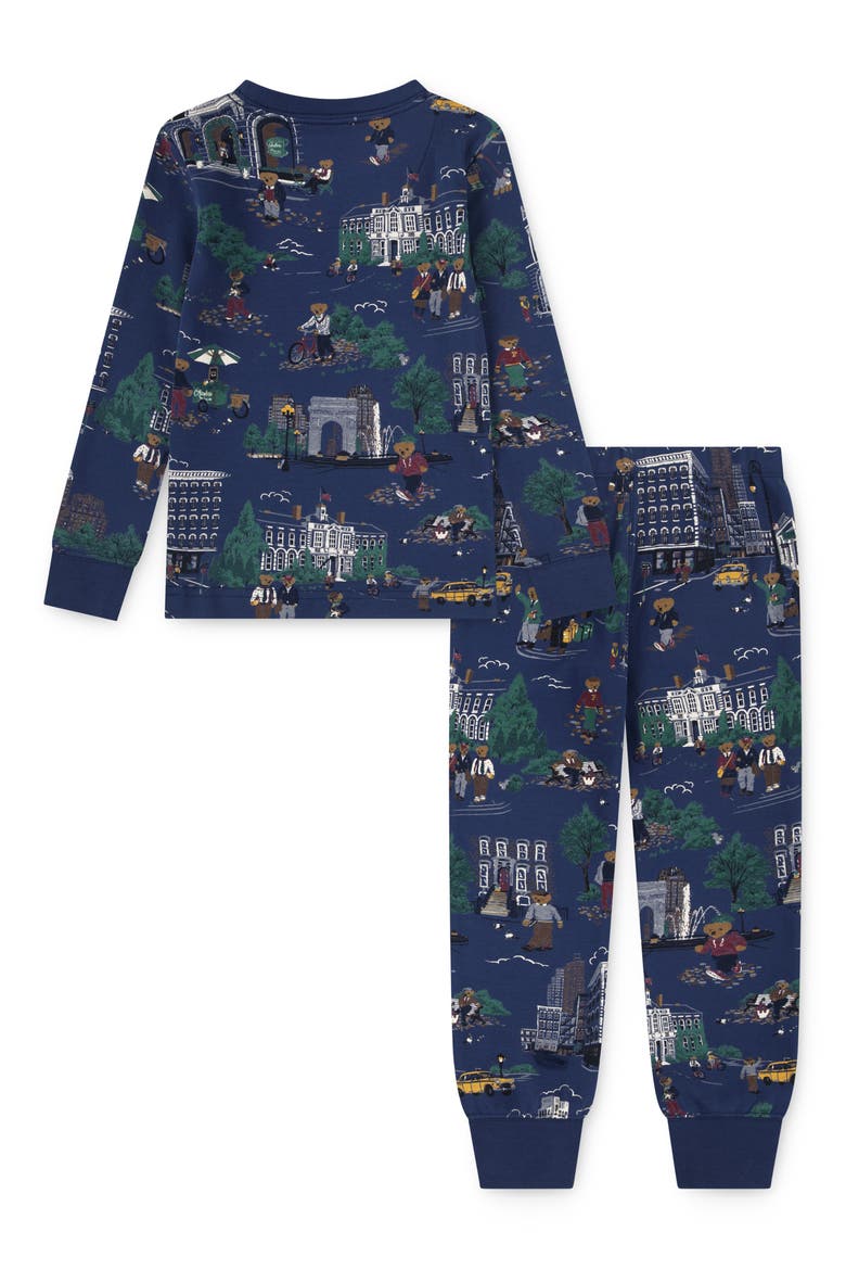 Kids' School Bear Pajamas, Alternate, color, REFINED NAVY