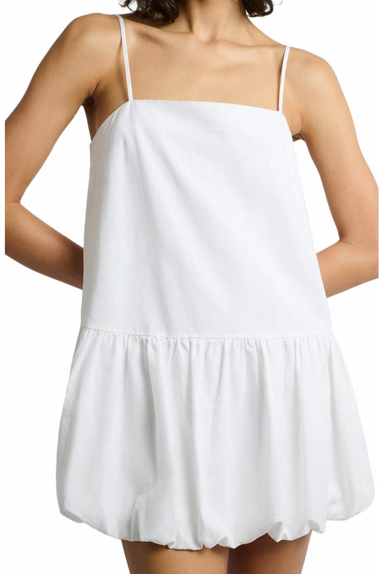 Air Linen Bubble Mini Dress, Alternate, color, WHITE