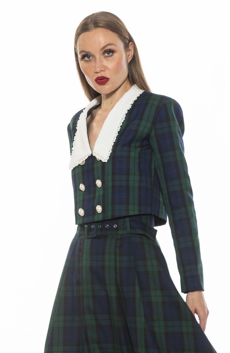 Aurelia Cropped Plaid Blazer