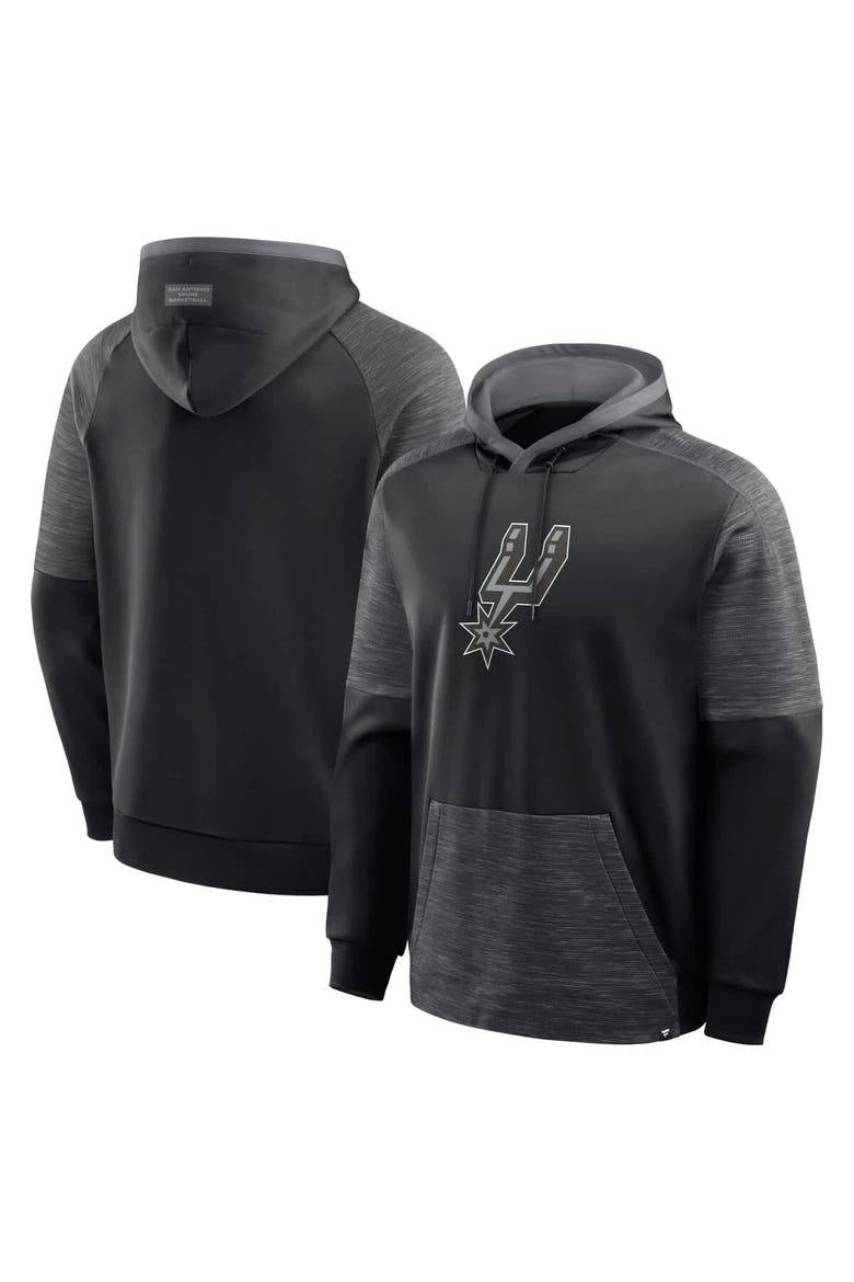 Men's Fanatics Black San Antonio Spurs Pick & Roll Defender Pullover Hoodie, Main, color, Black