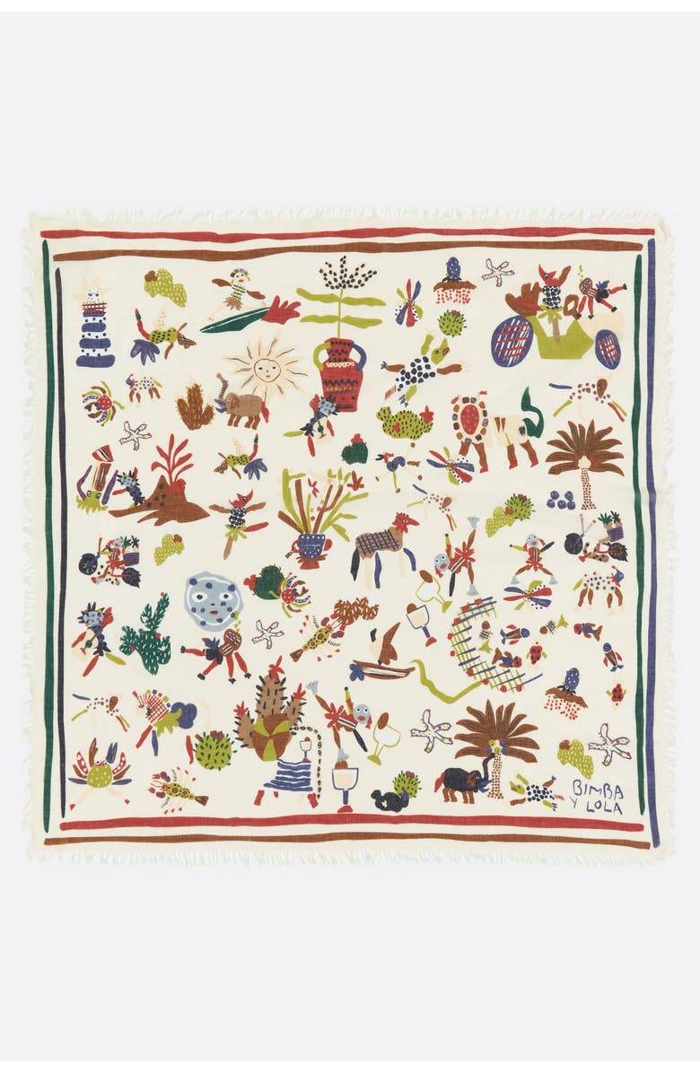 Bimba y Lola Island Party Shawl, Main, color, Ivory