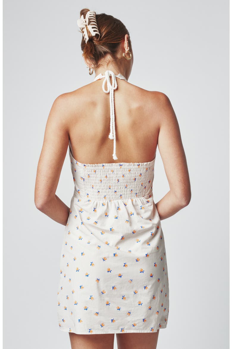 Citrus Stripe Halter Minidress, Alternate, color, CITRUS STRIPE