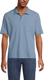 Lands' End Short Sleeve Cotton Linen Polo