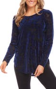 Karen Kane Velvet Burnout Shirttail Top