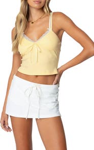 EDIKTED Lacy Layered Crop Camisole