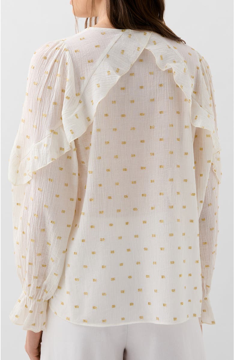 Scalpers Foil Lurex Shirt, Alternate, color, Ecru