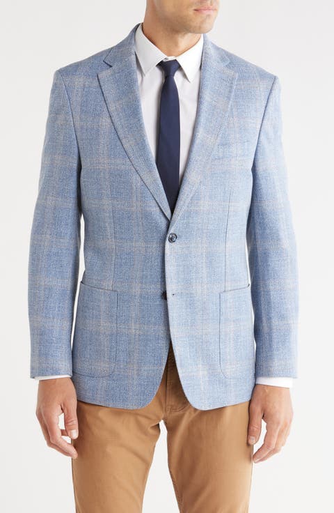 Windowpane Notch Lapel Sport Coat
