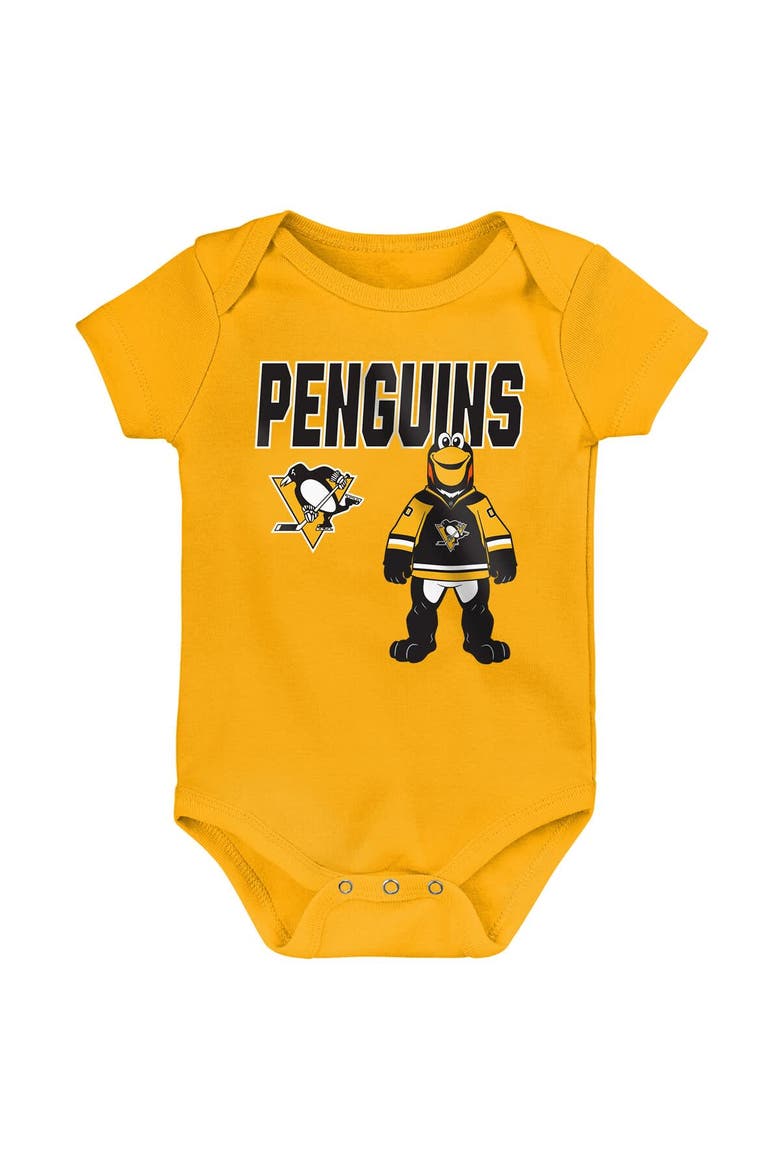Infant & Newborn Outerstuff Pittsburgh Penguins Littlest Player Three-Pack Bodysuit Set, Alternate, color, Cream