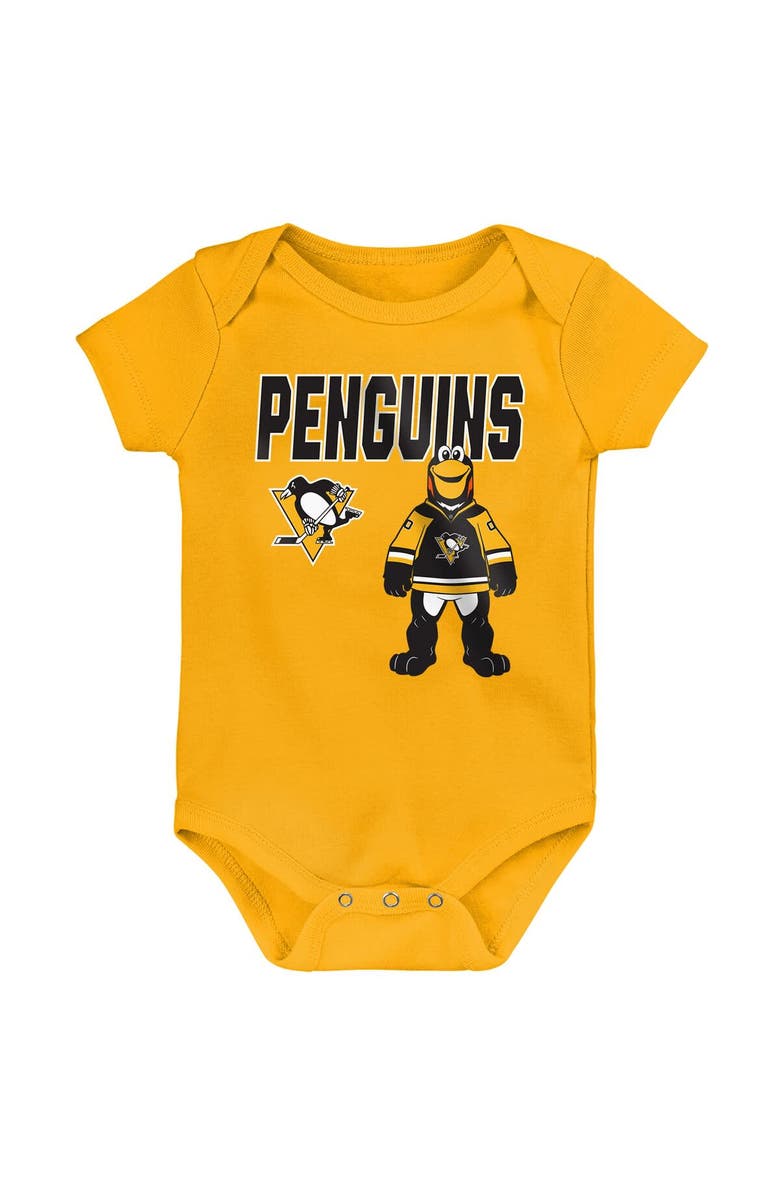 Outerstuff Infant & Newborn Outerstuff Pittsburgh Penguins Littlest Player Three-Pack Bodysuit Set, Alternate, color, Cream