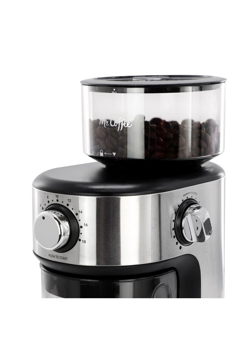 Mr. Coffee 18 Cup Automatic Burr Grinder with Removable Bean Hopper, Alternate, color, Silver