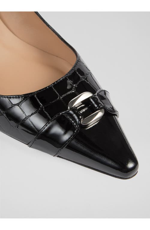 Lk Bennett Jen Croc Embossed Pointed Toe Pump In Multi